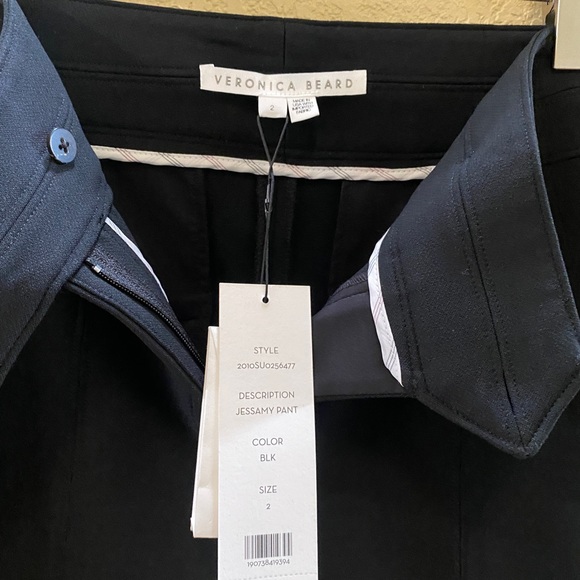 NEW Veronica Beard Jessamy Front-Slit Pants in Black - Size 2 - Picture 8 of 10